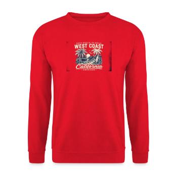 West Coast California Surfstrand - Unisex Pullover - Rot - Vorne - Alina (178cm) & Michal (187cm)