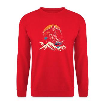 Snowboarder Porträt - Unisex Pullover - Rot - Vorne - Alina (178cm) & Michal (187cm)