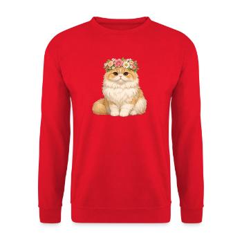 Perserkatze - Unisex Pullover - Rot - Vorne - Alina (178cm) & Michal (187cm)