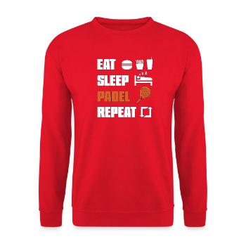 Padel, Est, Sleep, Repeat - Unisex Pullover - Rot - Vorne - Alina (178cm) & Michal (187cm)