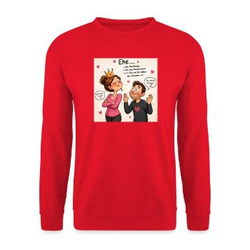 Königin der Beziehung Cartoon - Unisex Pullover - Rot - Vorne - Alina (178cm) & Michal (187cm)