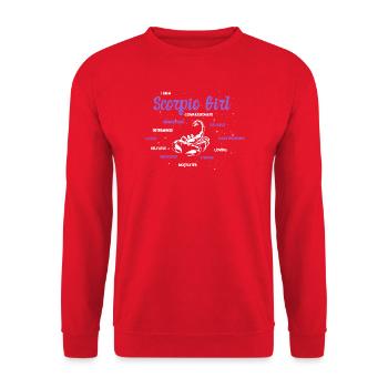 Sternzeichen Skorpion - Unisex Pullover - Rot - Vorne - Alina (178cm) & Michal (187cm)