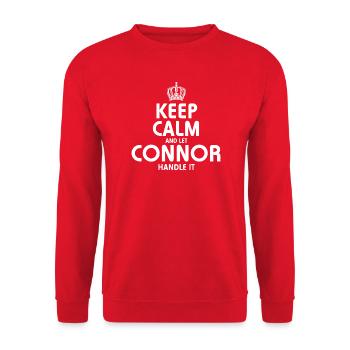 CONNOR: Regel das. - Unisex Pullover - Rot - Vorne - Alina (178cm) & Michal (187cm)