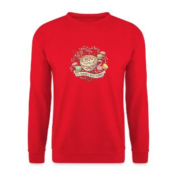Teeblumen und süße Harmonie - Unisex Pullover - Rot - Vorne - Alina (178cm) & Michal (187cm)