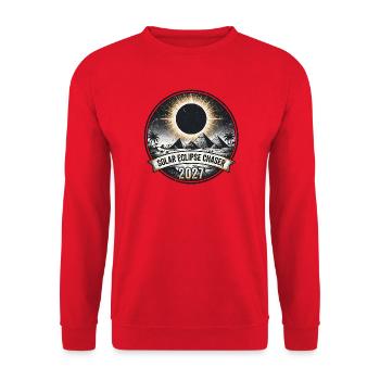 Sonnenfinsternisjäger 2027 - Unisex Pullover - Rot - Vorne - Alina (178cm) & Michal (187cm)