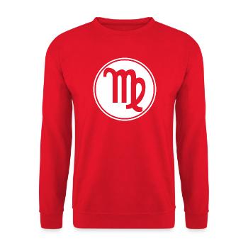 Sternzeichen Jungfrau - Unisex Pullover - Rot - Vorne - Alina (178cm) & Michal (187cm)