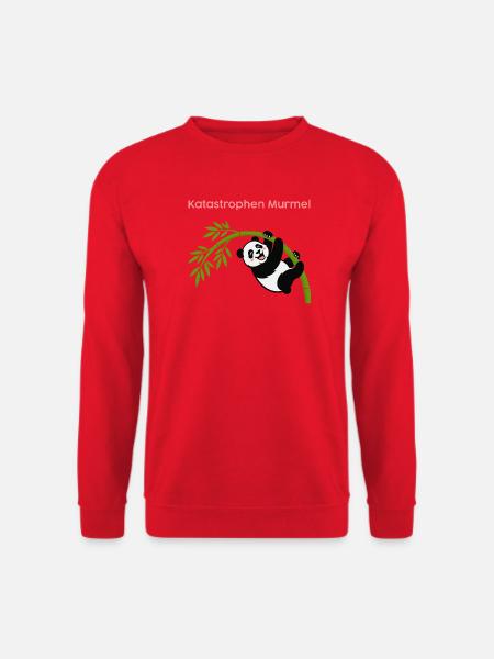 Katastrophen Murmel: Panda am Bambus - Unisex Pullover - Rot