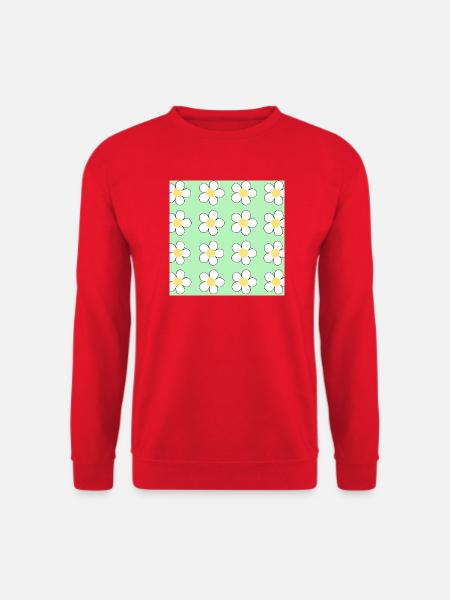 Pastell-Gänseblümchengitter - Unisex Pullover - Rot