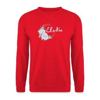 Elodie Blumenkranz Namensdesign - Unisex Pullover - Rot - Vorne - Alina (178cm) & Michal (187cm)