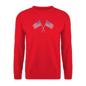 Flagge der Vereinigten Staaten - Unisex Pullover - Rot - Vorne - Alina (178cm) & Michal (187cm)