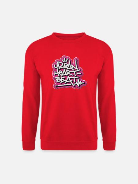 Urban Heartbeat Graffiti - Unisex Pullover - Rot