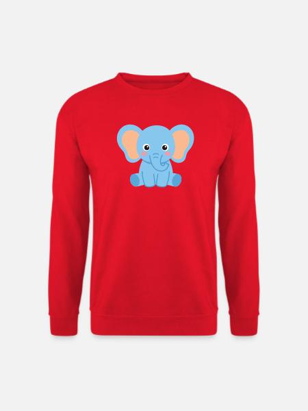 Kleiner blauer Elefant Print - Unisex Pullover - Rot