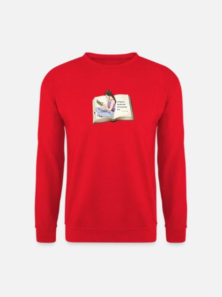Das Buch-Mädchen - Unisex Pullover - Rot