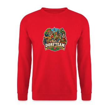 Dorfteam – Heimat im Herzen Fest im Blick - Unisex Pullover - Rot - Vorne - Alina (178cm) & Michal (187cm)