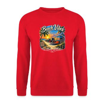 Beach Vibe  - Unisex Pullover - Rot - Vorne - Alina (178cm) & Michal (187cm)