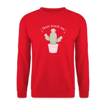 Don't touch me - Pastell Sukkulente - Unisex Pullover - Rot - Vorne - Alina (178cm) & Michal (187cm)