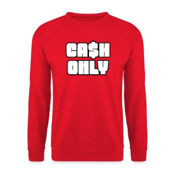 Nur Bargeld Impasto Textblock - Unisex Pullover - Rot - Vorne - Alina (178cm) & Michal (187cm)