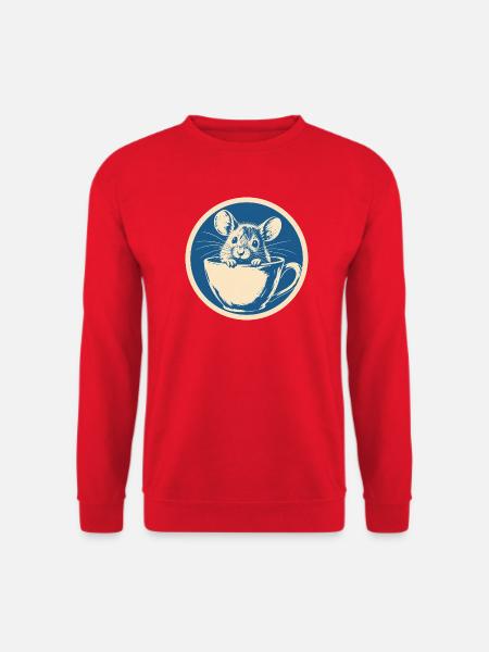 Maus in der Teetasse - Unisex Pullover - Rot
