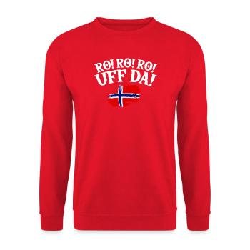 Norway Norge Fjords Scandinavian Ro Viking ship - Unisex Pullover - Rot - Vorne - Alina (178cm) & Michal (187cm)