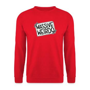 Massive weirdo Komischer Weirdo Lustig Spruch Logo - Unisex Pullover - Rot - Vorne - Alina (178cm) & Michal (187cm)