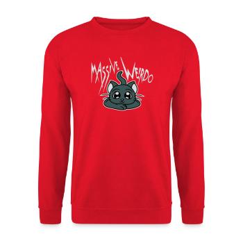 Massive weirdo Komischer Weirdo Katze Haustier Süß - Unisex Pullover - Rot - Vorne - Alina (178cm) & Michal (187cm)