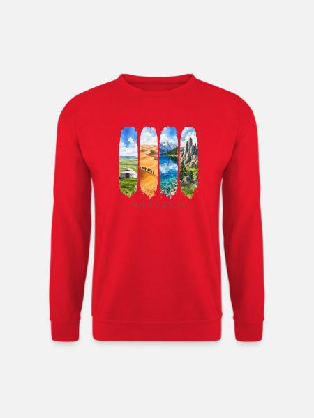 Mongolei Travel – Steppe & Nomaden Motiv - Unisex Pullover - Rot