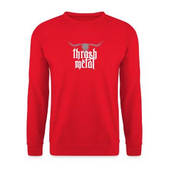 Thrash Metal Gothic Skull - Unisex Pullover - Rot - Vorne - Alina (178cm) & Michal (187cm)