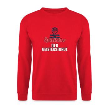 Spielleiter der Geisterstunde – Halloween Shirt - Unisex Pullover - Rot - Vorne - Alina (178cm) & Michal (187cm)