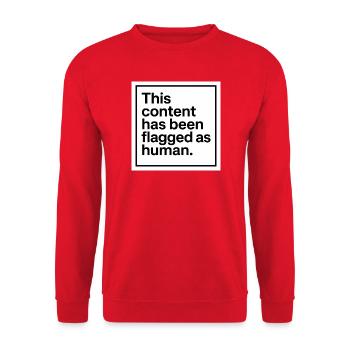 human - Unisex Pullover - Rot - Vorne - Alina (178cm) & Michal (187cm)