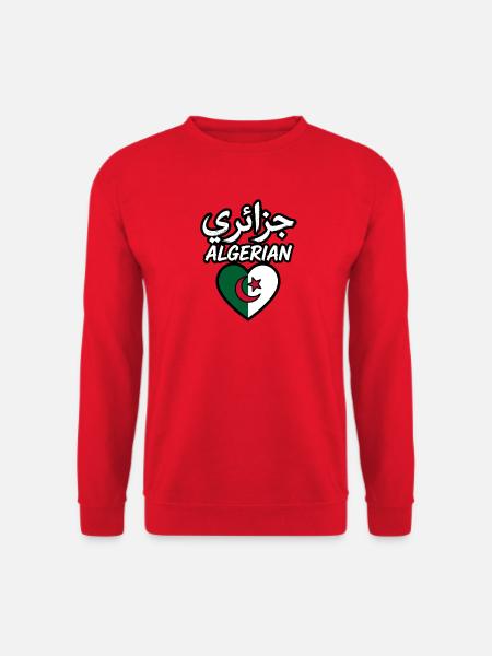 Design der algerischen Herzflagge - Unisex Pullover - Rot