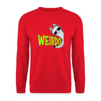 Weirdo Komischer Lustiger Spruch Lama Sonnenbrille - Unisex Pullover - Rot - Vorne - Alina (178cm) & Michal (187cm)
