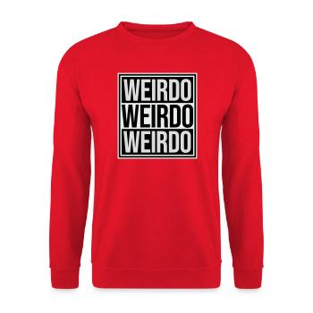 Weirdo Komischer Verrückter Lustiger Spruch Logo - Unisex Pullover - Rot - Vorne - Alina (178cm) & Michal (187cm)