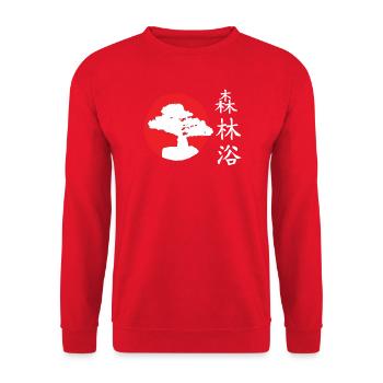 japan  kanji anime asiatisch japanisch - Unisex Pullover - Rot - Vorne - Alina (178cm) & Michal (187cm)