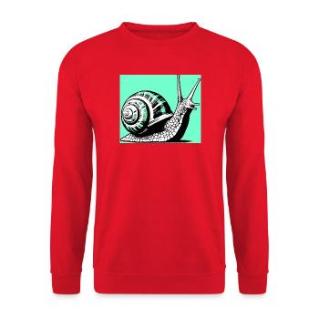 Schnecke - Unisex Pullover - Rot - Vorne - Alina (178cm) & Michal (187cm)