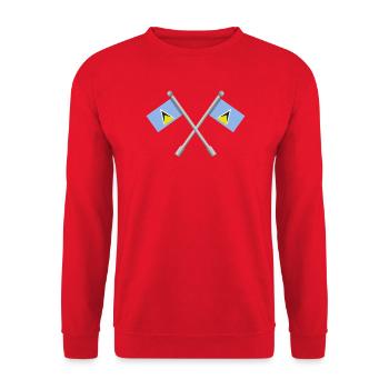 Flagge von Saint Lucia - Unisex Pullover - Rot - Vorne - Alina (178cm) & Michal (187cm)