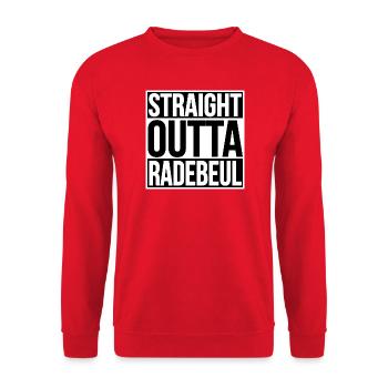 Straight Outta radebeul - Unisex Pullover - Rot - Vorne - Alina (178cm) & Michal (187cm)