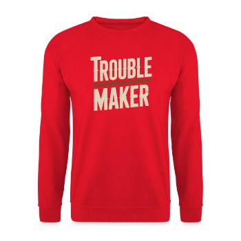 Troublemaker Frechdachs Rabauke Geschwister Kinder - Unisex Pullover - Rot - Vorne - Alina (178cm) & Michal (187cm)
