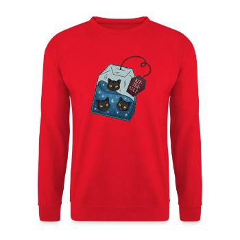 Katzentee Kult Box - Unisex Pullover - Rot - Vorne - Alina (178cm) & Michal (187cm)