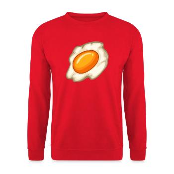 Sunny Fried Egg Illustration - Unisex Pullover - Rot - Vorne - Alina (178cm) & Michal (187cm)