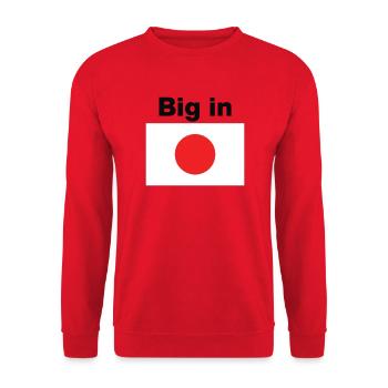 BIG IN JAPAN, JAPAN-FAN-DESIGN, LIEBLINGSLAND 🇯🇵 - Unisex Pullover - Rot - Vorne - Alina (178cm) & Michal (187cm)