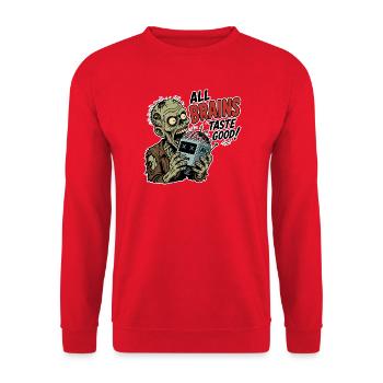 Zombie KI Halloween - Unisex Pullover - Rot - Vorne - Alina (178cm) & Michal (187cm)