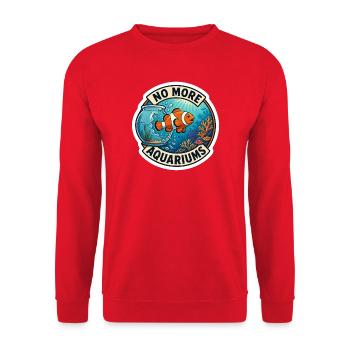 Clownfisch – Keine Aquarien mehr - Unisex Pullover - Rot - Vorne - Alina (178cm) & Michal (187cm)