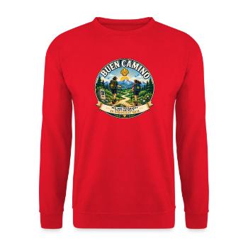 Buen Camino- Jakobsweg - Unisex Pullover - Rot - Vorne - Alina (178cm) & Michal (187cm)