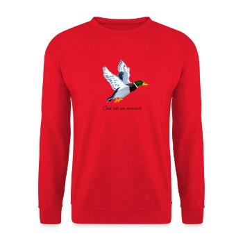 Ceci est un Canard - Unisex Pullover - Rot - Vorne - Alina (178cm) & Michal (187cm)