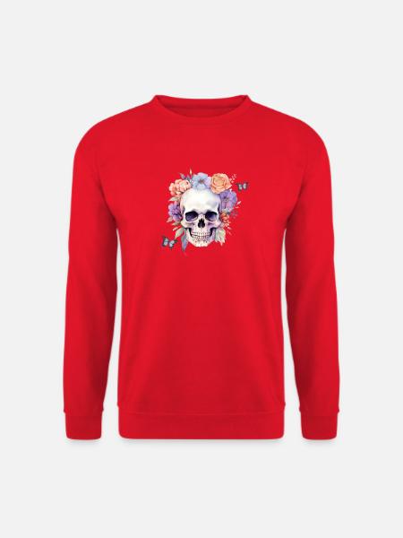 Skull Flower - Unisex Pullover - Rot