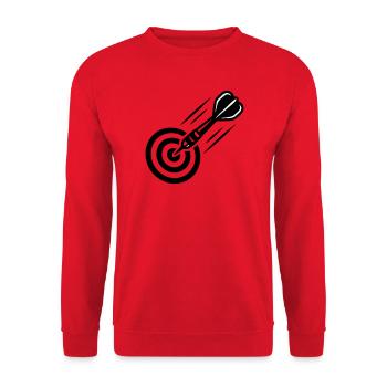 Fliegender Dartpfeil Icon - Unisex Pullover - Rot - Vorne - Alina (178cm) & Michal (187cm)