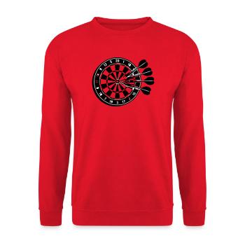 Dartscheibe Pfeile 3D Grafik - Unisex Pullover - Rot - Vorne - Alina (178cm) & Michal (187cm)