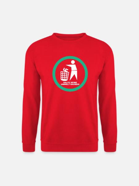 Gegen Rechts - Halte deine Umwelt sauber - FCK NZS - Unisex Pullover - Rot