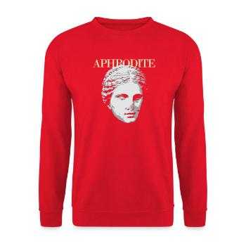 Aphrodite-Büsten-Popkunst - Unisex Pullover - Rot - Vorne - Alina (178cm) & Michal (187cm)
