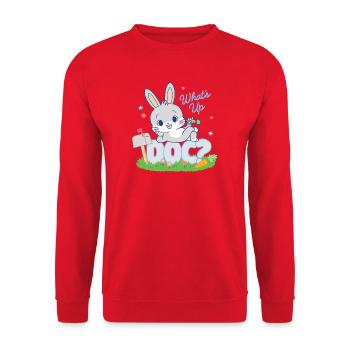 Looney Tunes X Gokko Bugs Bunny What's Up OOC? - Unisex Pullover - Rot - Vorne - Alina (178cm) & Michal (187cm)